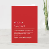 Carte Maman définition personnalisation moderne rouge de (Devant)