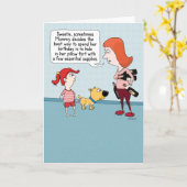 Carte Maman drôle boit à son anniversaire (Fleur jaune)