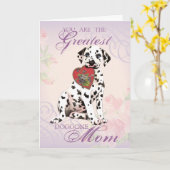 Carte Maman du coeur dalmate (Fleur jaune)