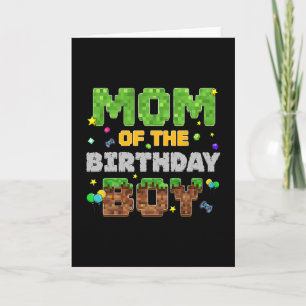 Carte Maman du garçon d'anniversaire Pixel Gamer Party M