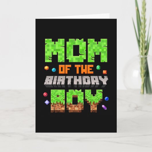 Carte Maman du garçon d'anniversaire Pixel jeu vidéo Mo (Devant)