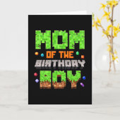Carte Maman du garçon d'anniversaire Pixel jeu vidéo Mo (Fleur jaune)