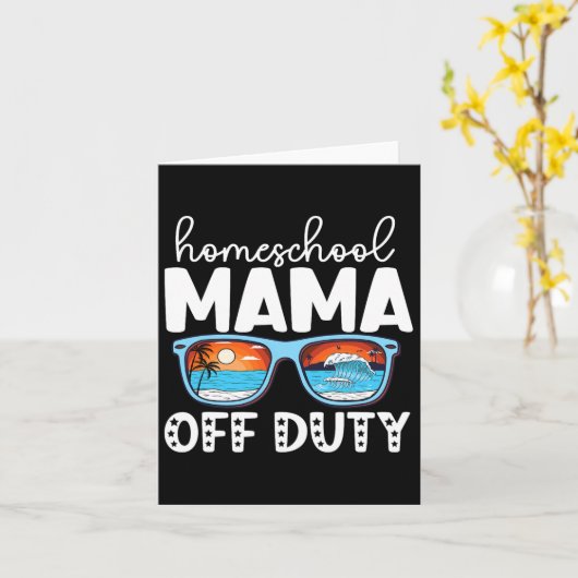 Carte Maman école à la maison hors service Dernier jour (Fleur jaune)