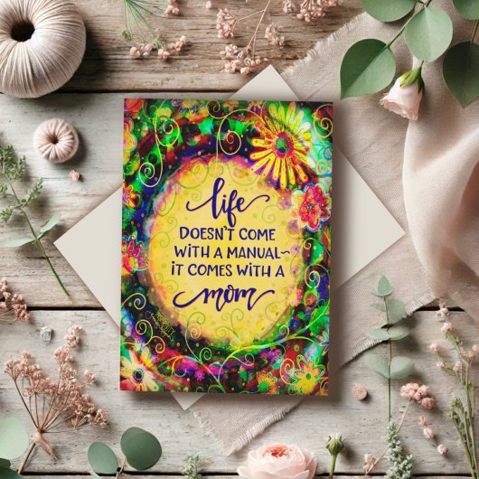 Carte Maman Élégante Simple Citation Drôle Fête des Mère