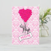 Carte Maman, éléphant et ballons (Debout devant)