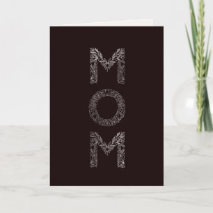 Carte Maman embellie de fleurs en faux-foil