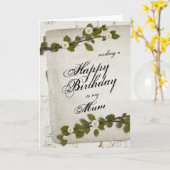 Carte Maman en bois blanche de joyeux anniversaire (Fleur jaune)