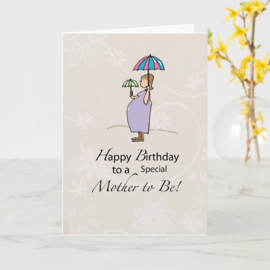 Carte Maman enceinte d'anniversaire (Fleur jaune)