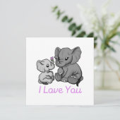 Carte "Maman et bébé éléphant" (Debout devant)