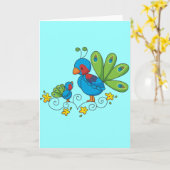 Carte Maman et bébé Peacock (Fleur jaune)