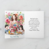 Carte Maman et enfants Fête des mères Vacances (Intérieur)