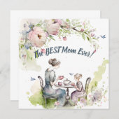 Carte Maman et Fille Tea Party (Devant / Derrière)