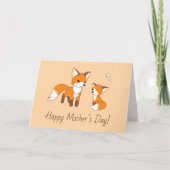 Carte Maman et Kit Fox Mère Peach Blank (Devant)