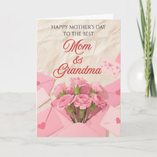 Carte Maman et mamie Fleurs de la fête des mères