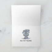 Carte Maman et papa avec un éléphant nouveau-né (Intérieur)