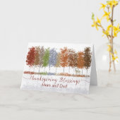 Carte Maman et Papa Thanksgiving bénédictions religieuse (Fleur jaune)