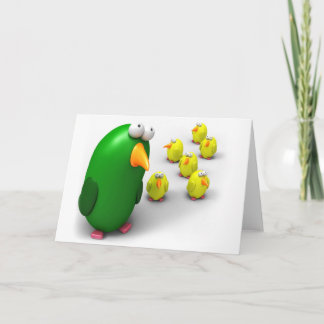 Carte Maman et poussins d'oiseau