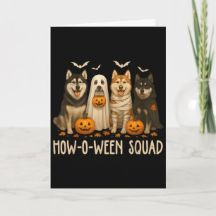 Carte Maman fantôme d'Halloween Husky Chien Amateur de H