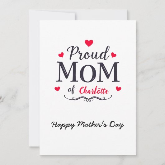 Carte Maman fière de | Fête des mères personnalisées mig (Devant)