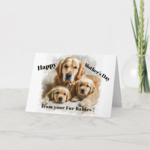 Carte Maman Golden Retriever Bonne Fête des Mères Adorab