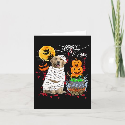 Carte Maman Golden Retriever Chien Halloween Chien Pum d (Devant)