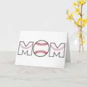 Carte Maman heureuse de base-ball du jour de mère (Fleur jaune)