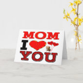 Carte Maman je t'aime (Fleur jaune)