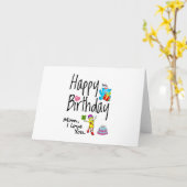 Carte Maman, je t'aime. Joyeux anniversaire. (Fleur jaune)