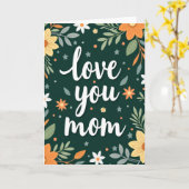 Carte Maman je t'aime mat (Fleur jaune)