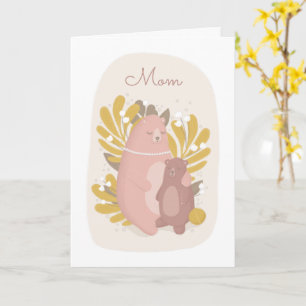Carte Maman, je t'aime. Mignonne animal ours. Fête des m