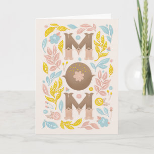 Carte Maman. Jolie vintage de lettres florales mères jou