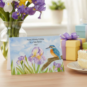 Carte Maman Joyeux anniversaire de février Martin-pêcheu