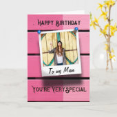 Carte Maman Joyeux Anniversaire Instagram Photo Rustic P (Fleur jaune)