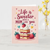 Carte Maman la Plus Merveilleuse Fraise (Fleur jaune)