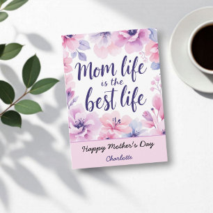 Carte Maman La Vie Est La Meilleure Vie Fête des mères