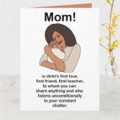 Carte Maman Maman Mère Citation Anniversaire (Fleur jaune)