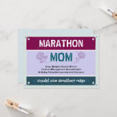 Carte Maman marathonienne drôle pourrait faire une siest (Devant/Arrière en situation)