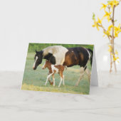 Carte Maman & Nouveau-né Paint Filly (Fleur jaune)