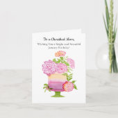 Carte Maman oeillets violets sur gâteau d'anniversaire d (Devant)