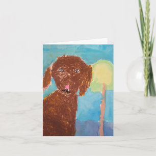 Carte "Maman, on peut avoir un chien ? (Pastels à l'aqua