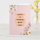 Carte maman orange arrondie (Fleur jaune)