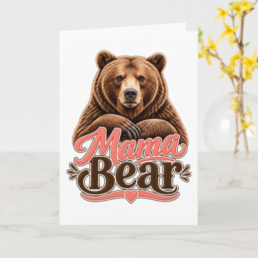 Carte Maman Ourse (Fleur jaune)