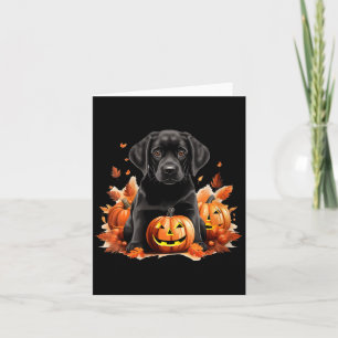 Carte Maman Papa Chien Lab Noir Halloween Automne Drôle