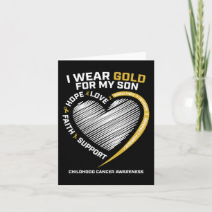 Carte Maman Papa I Wear Gold For My Son Childhood Cancer