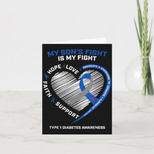 Carte Maman Papa T1d Fils luttent contre la sensibilisat