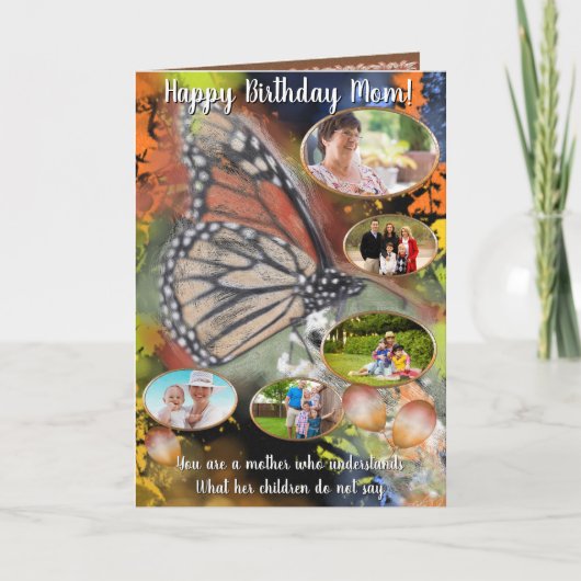 Carte Maman papillon d'anniversaire (Devant)