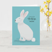 Carte Maman Pâques Salutations Lapin Blanc (Fleur jaune)