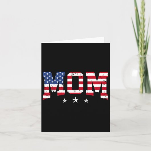 Carte Maman patriotique Usa Fête des mères Drapeau améri (Devant)