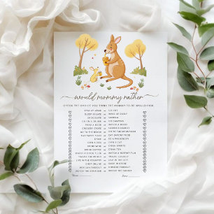 Carte Maman Plutôt Woodland Kangaroo Baby shower