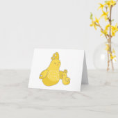 Carte Maman Poule de dessin animé avec poussin VIDE (Fleur jaune)